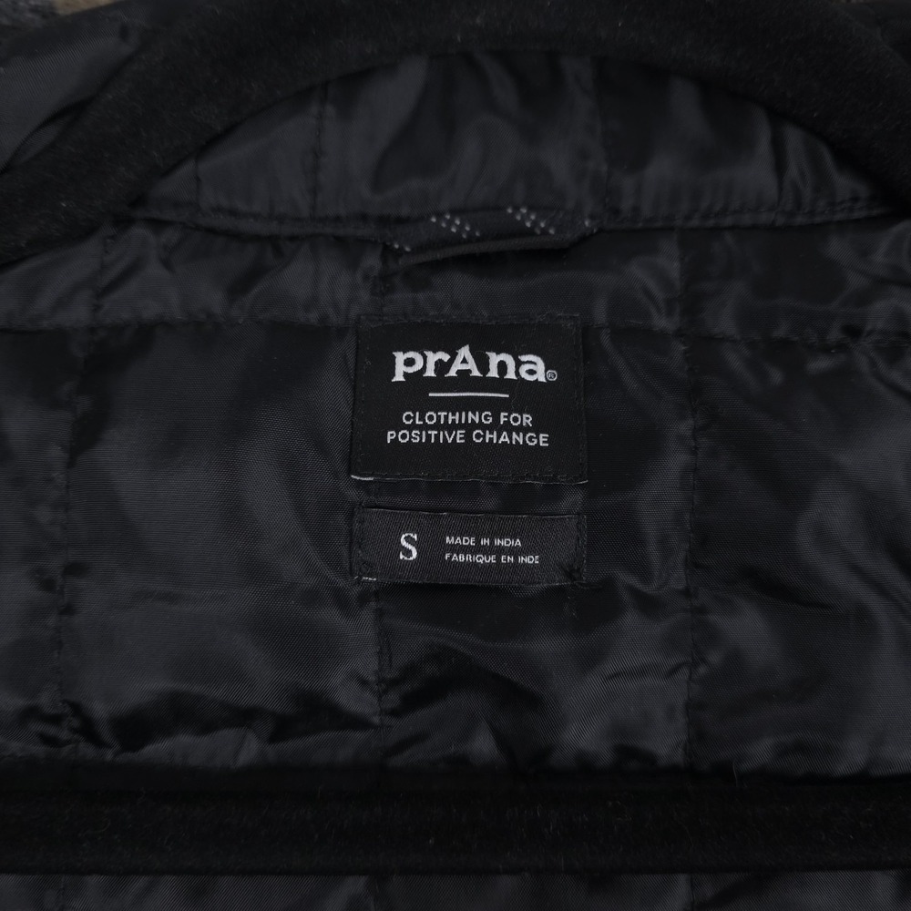 Prana Asgard Hooded Flannel Shirt Mens Small Plaid Wool Blend Snap Up Shacket - Picture 9 of 12